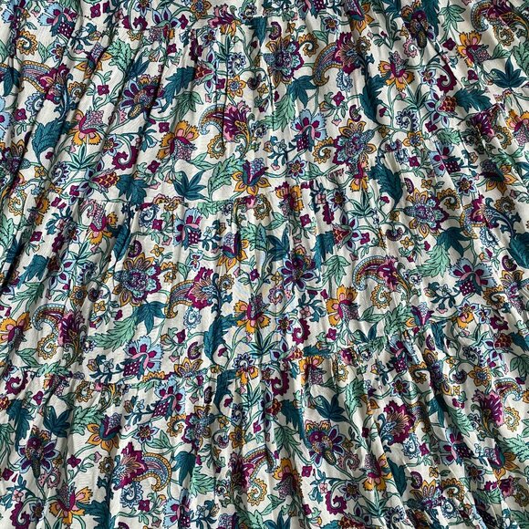 NWT Soft Surroundings Kara Floral Maxi Dress Size L Beach Resort Tiered Flared - Picture 8 of 8